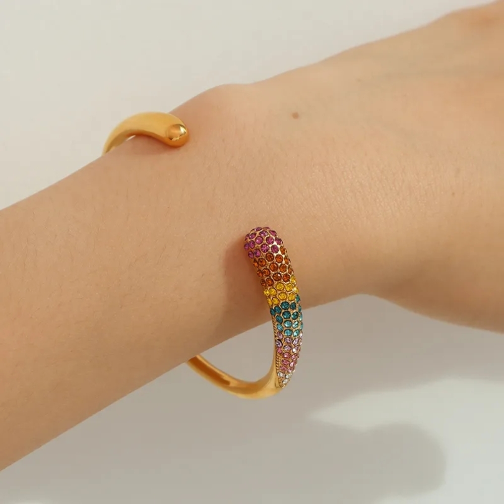 Gold Multicolor Cuff Bracelet